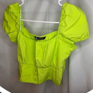 ZARA LIME GREEN CROP TOP